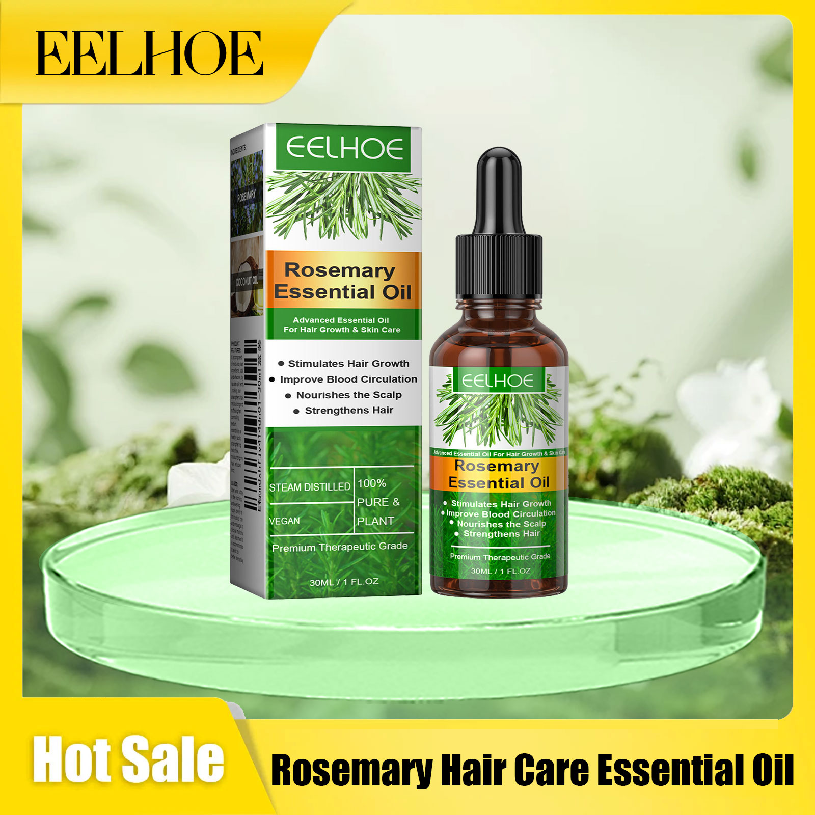 Hair Care For Hair Loss - Eelhoe 로즈마리 헤어 케어 에센셜 오일