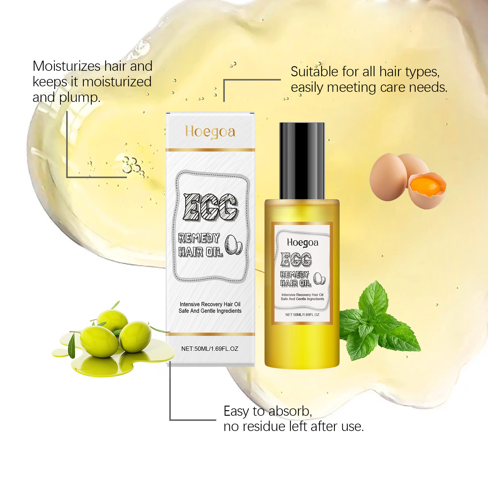 계란 성분 헤어 오일 부드럽고 매끄러운 모발 복원 광택 - Hair Care Nature 리뷰 및 가격