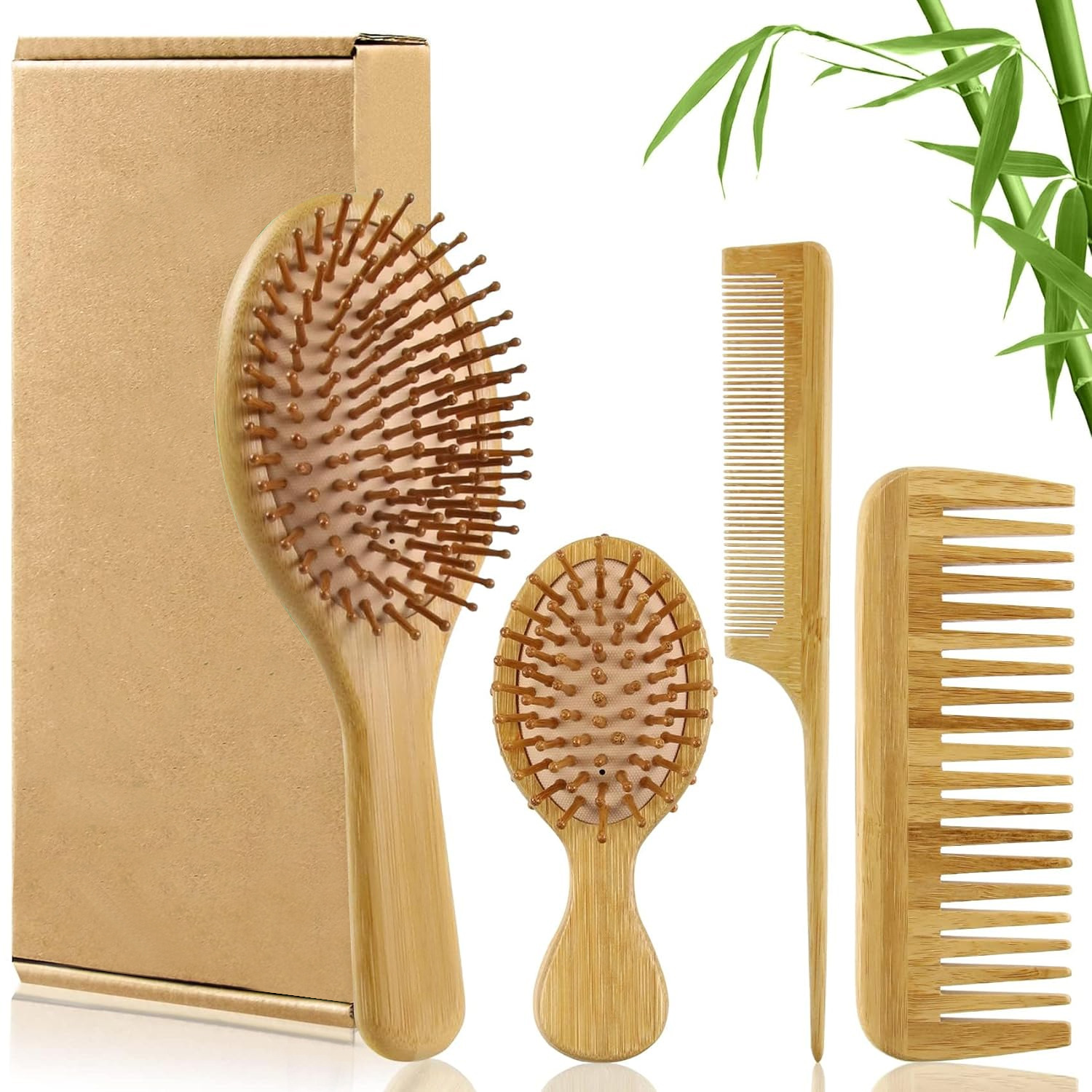 여성 남성용 대나무 헤어 브러쉬 빗 세트, 나무 와이드 - Hair Care For Men 리뷰 및 가격
